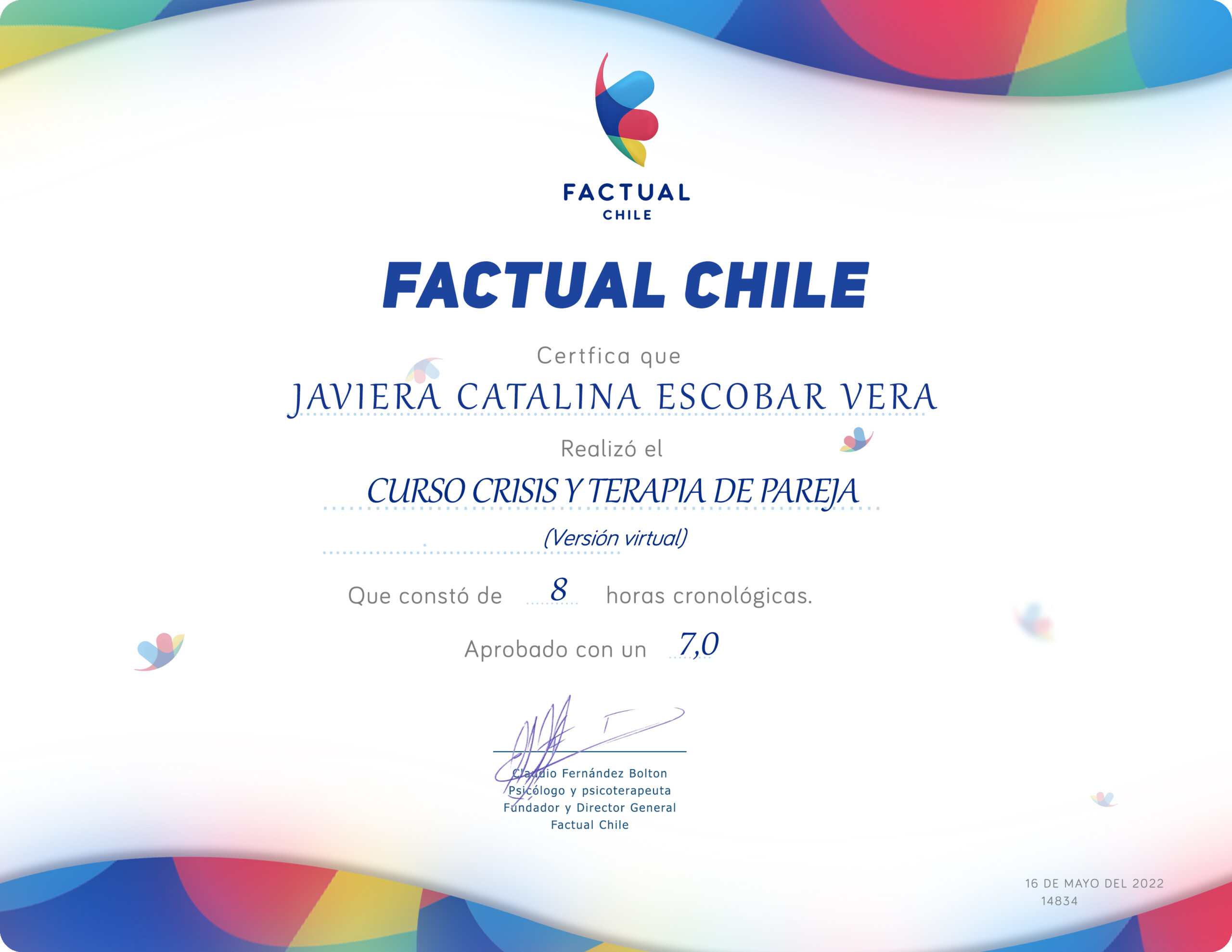 Javiera Catalina Escobar Vera - DIPLOMA